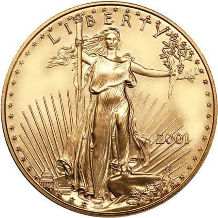 1 oz, USA, 2001, Gold - American Eagle obverse