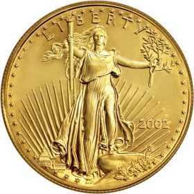 1 oz, USA, 2002, Gold - American Eagle obverse