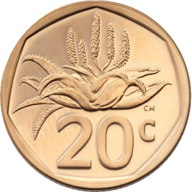 Twenty Cent, South Africa, 2023, Bronze plated Steel reverse