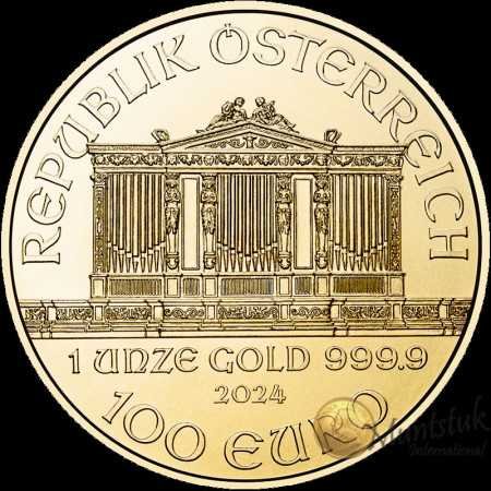 1 oz, Austria, 2024, Gold - Vienna Philharmonic, Reverse