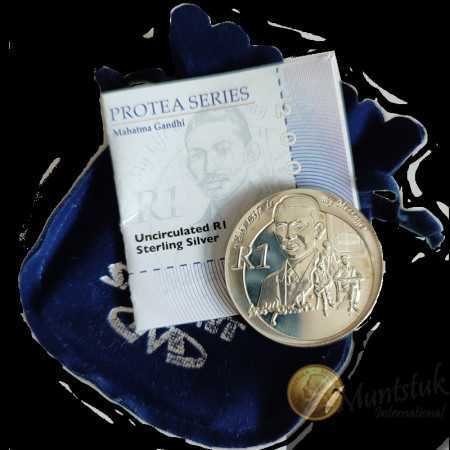 R1, South Africa, 2008, Protea - Mahatma Gandhi, UNC