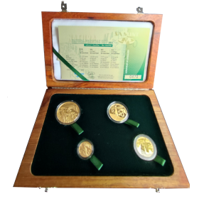 Natura - 2011 The Meerkat, Prestige Set (4 coin set, 24 ct gold) open box