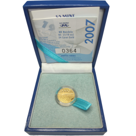 R5, 1/10 oz, South Africa, 2007, Gold - NR Mandela Box Open