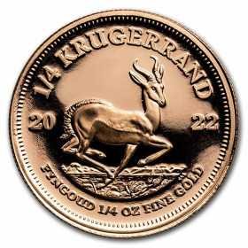 1/4 oz Krugerrand, South Africa, 2022, Gold reverse