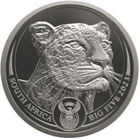 1 oz R20, South Africa, 2023, Platinum, Big Five II - Leopard, Obverse