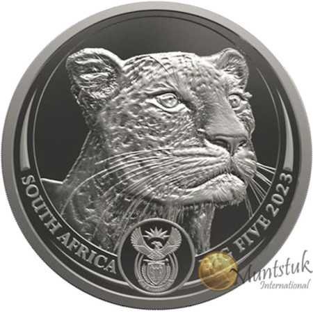 1 oz R20, South Africa, 2023, Platinum, Big Five II - Leopard, Obverse
