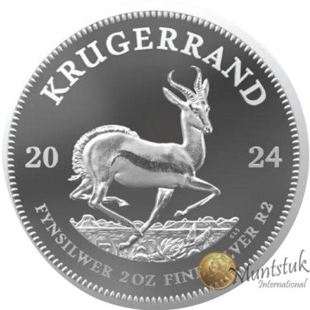 2 oz Krugerrand, South Africa, 2024, Silver, Reverse