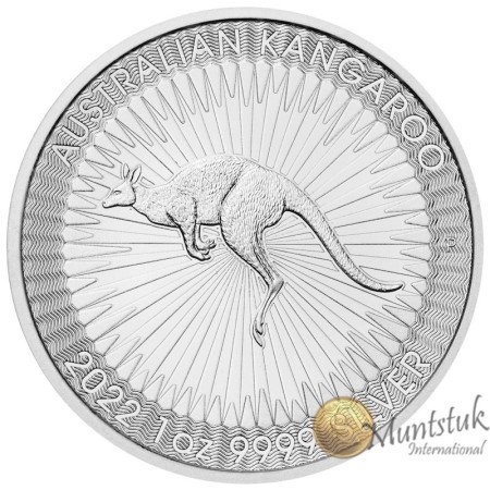 1 oz, Australia, 2022, Silver - Kangaroo, Reverse
