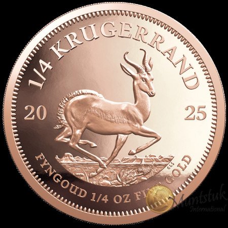 1/4 oz Krugerrand, South Africa, 2025, Gold, Reverse