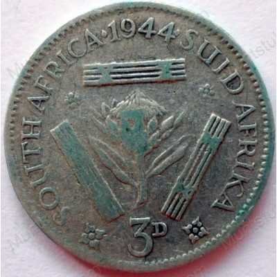 Threepence, South Africa, 1944, Silver