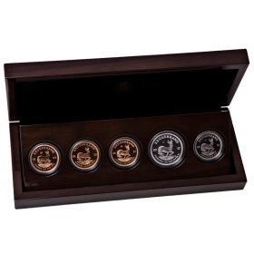 5 oz  - 50th Anniversary Krugerrand - Vintage Set, 2017, Box Open