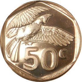 Fifty Cent, South Africa, 2024, Nickel plated Steel, Setswana-Sesotho, Reverse