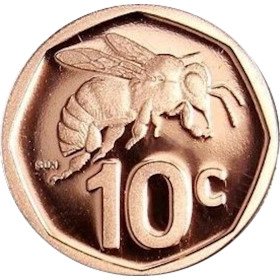 Ten Cent, South Africa, 2025, Copper plated Steel, Reverse