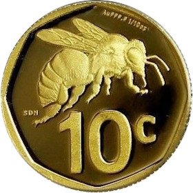 Ten Cent, South Africa, 2024, Gold, Reverse