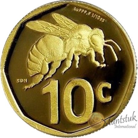 Ten Cent, South Africa, 2024, Gold, Reverse