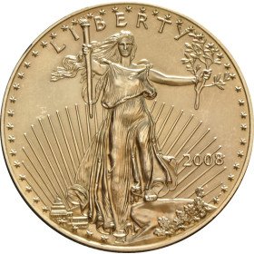 1 oz, USA, 2008, Gold - American Eagle, Obverse