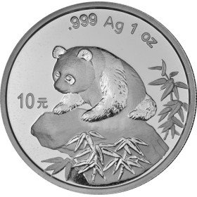 10 Yuan, China, 1999, Silver - Panda, Reverse