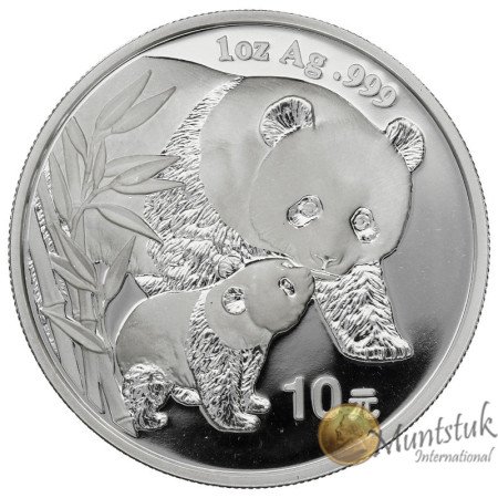 10 Yuan, China, 2004, Silver - Panda, reverse