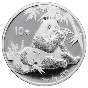 10 Yuan, China, 2007, Silver - Panda, reverse