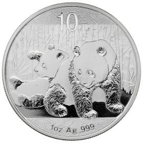 10 Yuan, China, 2010, Silver - Panda, reverse