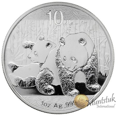 10 Yuan, China, 2010, Silver - Panda, reverse