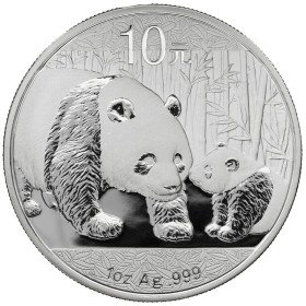 10 Yuan, China, 2011, Silver - Panda, reverse