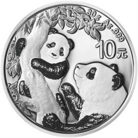 10 Yuan, China, 2021, Silver - Panda, reverse