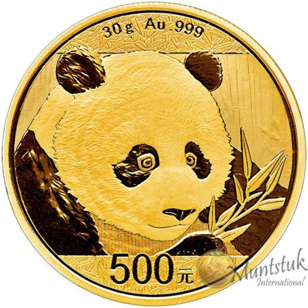 500 Yuan, China, 2018, Gold - Panda, Reverse
