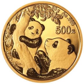 500 Yuan, China, 2021, Gold - Panda, Reverse