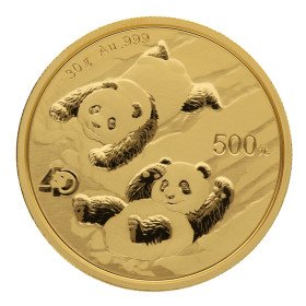 500 Yuan, China, 2022, Gold - Panda, Reverse