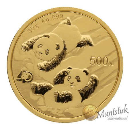 500 Yuan, China, 2022, Gold - Panda, Reverse