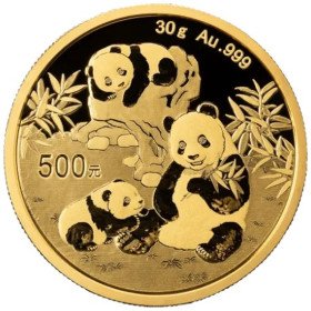 500 Yuan, China, 2025, Gold - Panda, reverse
