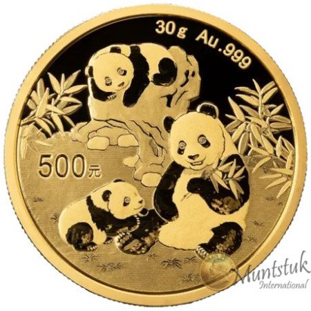 500 Yuan, China, 2025, Gold - Panda, reverse