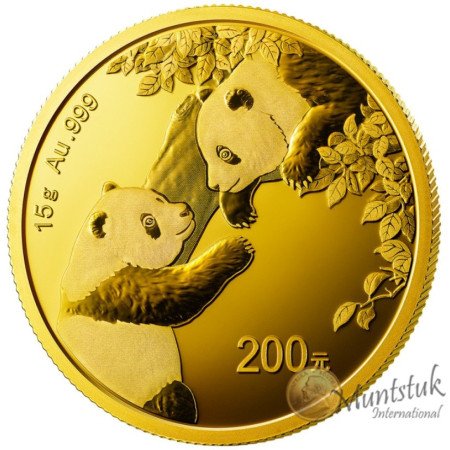 200 Yuan, China, 2023, Gold - Panda reverse