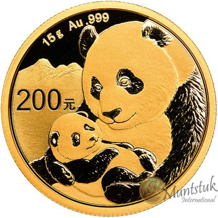 200 Yuan, China, 2019, Gold - Panda reverse
