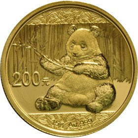 200 Yuan, China, 2017, Gold - Panda, reverse