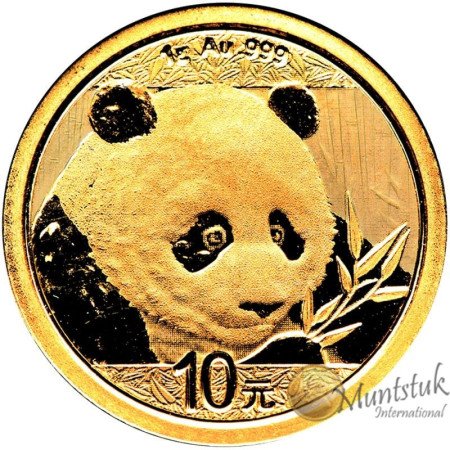 10 Yuan, China, 2018, Gold - Panda reverse