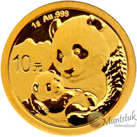 10 Yuan, China, 2019, Gold - Panda reverse
