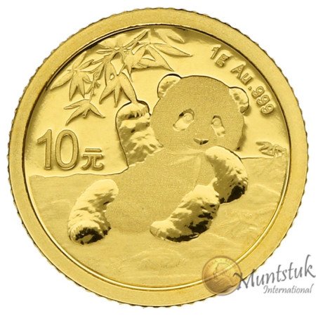 10 Yuan, China, 2020, Gold - Panda reverse
