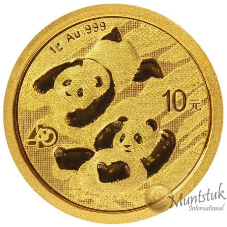 10 Yuan, China, 2022, Gold - Panda Reverse