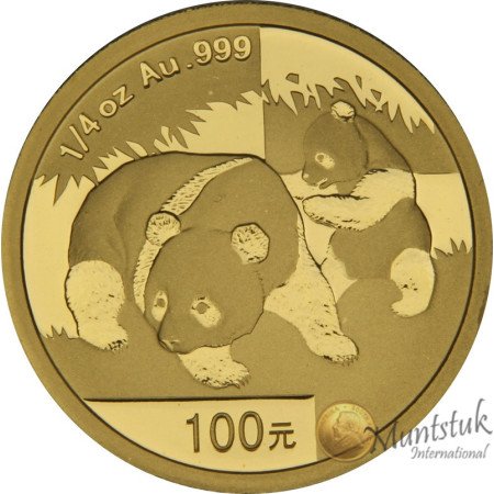 100 Yuan, China, 2008, Gold - Panda Reverse