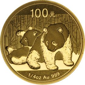 100 Yuan, China, 2010, Gold - Panda, reverse