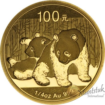 100 Yuan, China, 2010, Gold - Panda, reverse