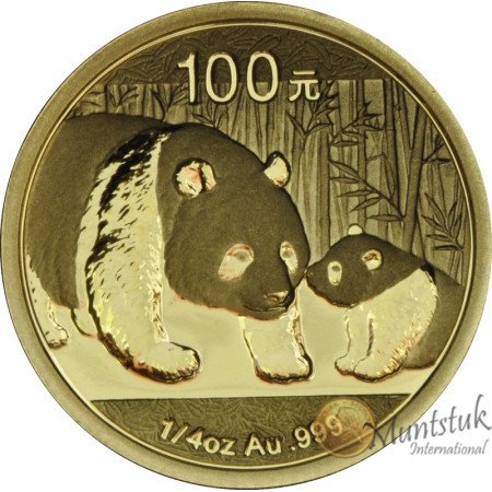 100 Yuan, China, 2011, Gold - Panda, reverse