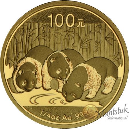 100 Yuan, China, 2013, Gold - Panda, reverse