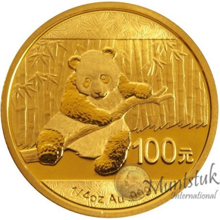 100 Yuan, China, 2014, Gold - Panda, Reverse