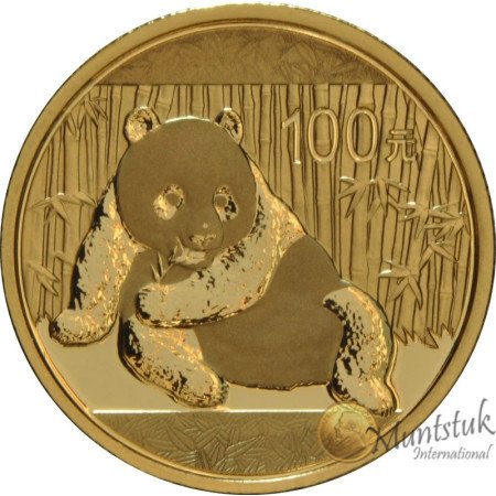 100 Yuan, China, 2015, Gold - Panda, Reverse