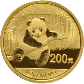 200 Yuan, China, 2014, Gold - Panda, Reverse