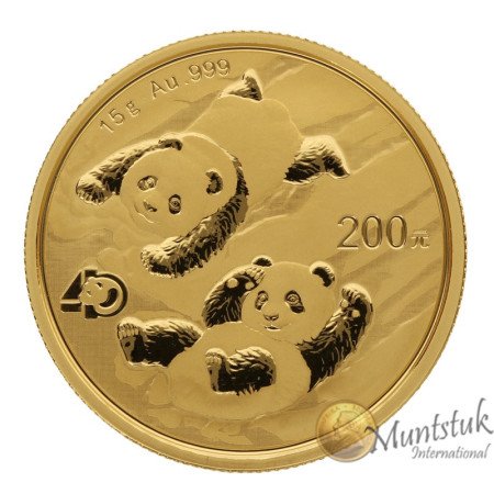 200 Yuan, China, 2022, Gold - Panda, Reverse