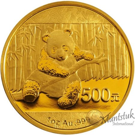 500 Yuan, China, 2014, Gold - Panda, Reverse